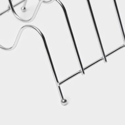 Подставка для крышек Доляна, 4 секции, 22×18×14 см, хромированная