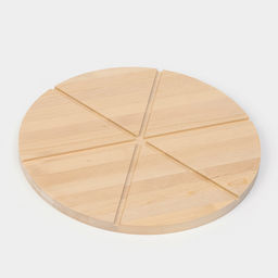 Доска для пиццы деревянная Adelica «Итальяно», с потайными ручками, 6 кусков, d=32 см, толщина 1.8 см, берёза