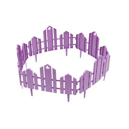 Ограждение декоративное, 25×170 см, 5 секций, пластик, сиреневое, «Чудный сад»