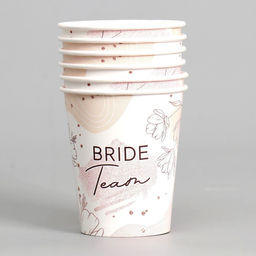 Стакан бумажный Team Bride, набор 6 шт, 250 мл - Страна карнавалия фото 2