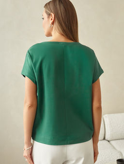 Футболка Vilatte из хлопка зеленый  фото 4