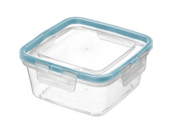 Цена за 2 шт. Контейнер для продуктов герметичный квадратный 0,4л с защелками (бесцветный) 221103218/02