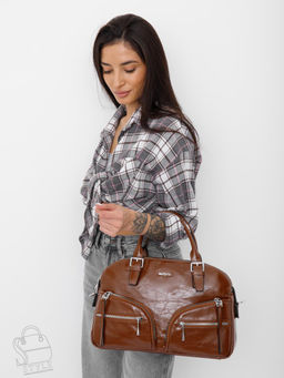 Сумка женская  5610L brown Velina Fabbiano-Safenta  в Новосибирске