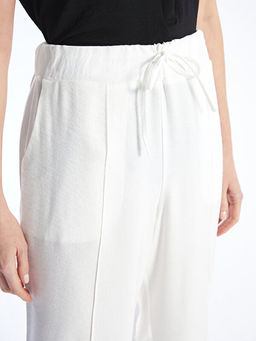 Beli Lastikli D?z Geni? Pa?a Kad?n Pantolon