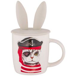 КРУЖКА С СИЛИКОНОВОЙ КРЫШКОЙ КОТОМАНИЯ 380МЛ