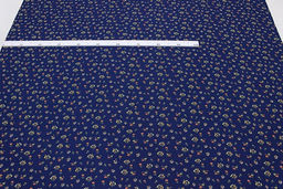Штапель Премиум Аленький цветочек цв.темно-синий, ш.1.44м, вискоза-100%, 120гр/м.кв - Купава фото 2