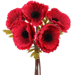 Цветы искусственные "Natur" 30см Маки 5шт бордовые
