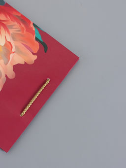 Пакет подарочный ламинированный «Пион», бордовый, 18×22.3×10 см