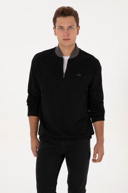 Erkek Comfort Fit Yar_m Fermuarl_ Siyah Sweatshirt - U.s. polo assn фото 3