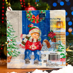 Цена за 2 шт. Салфетки новогодние бумажные Art Bouquet Пришла зима, 3 слоя, 33?33 см, 20 шт.