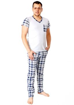 Костюм Бруно брюки клетка синяя