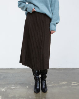 Юбка из пуха яка 07066 темно-коричневая