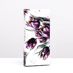 Цена за 5 шт. Подарочная коробка под плитку шоколада, с окном Акварель тюльпаны, 17?8?1.4 см