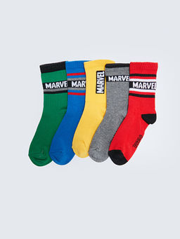 Marvel Desenli Erkek ?ocuk Soket ?orap 5li