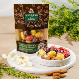 Драже Миндаль в белом шоколаде с таежными ягодами крафт-пакет 80г НОВИНКА