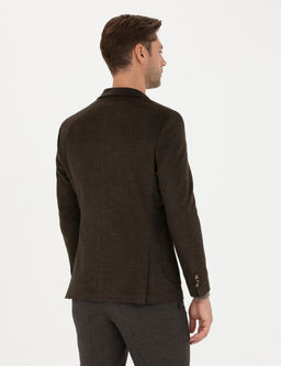 Kahverengi Ekstra Slim Fit Ceket