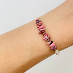 Браслет из Жемчуга и Родонита 18,5 см +