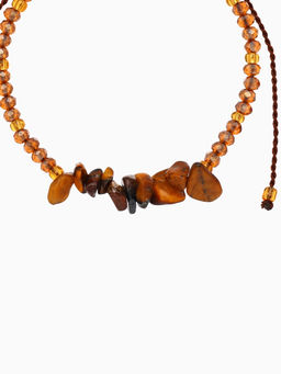 Браслет, длина 16 см, коричневый