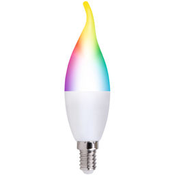 LED-CW37-5W/RGBW/E14/230V/WF/FR PLS80WH Умная лампа светодиодная Wi-Fi+Bluetooth, диммируемая. Форма свеча на ветру, матовая. 2700-6500K+RGB. Голосовое управление+приложение UnielSmart. TM Uniel