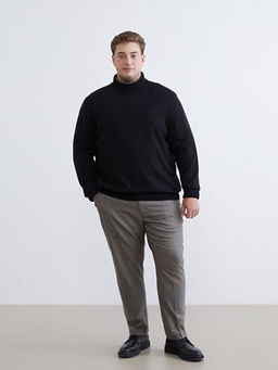 B?y?k Beden Yar?m Bal?k?? Yaka Erkek Triko Kazak