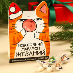 Жевательная резинка Новогодний марафон жеваний, вкус: тутти-фрутти, 50 г.