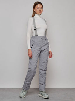 Полукомбинезон утепленный зимний горнолыжный светло-серого цвета