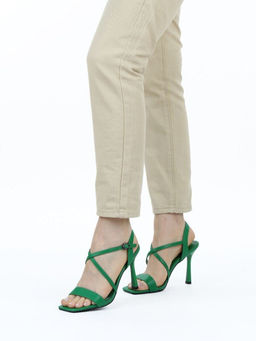 08-M89F-226LU GREEN Босоножки женские (натуральная кожа)