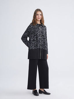 Polo Yaka Desenli Kad?n H?rka