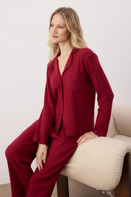 Mavi Cep Detayl? Fitilli K?sl?k Orme Pijama Tak?m? THMAW26PT00127 - Trendyolmilla фото 6