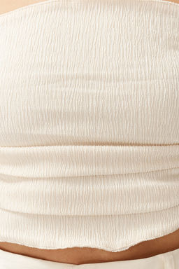 Trendyolmilla Premium Tas Straplez Buzgulu Esnek Orme Bluz TWOSS24BZ00216 фото 13