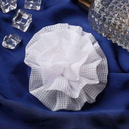 Цена за 6 шт. Бант для волос на резинке «Школьница», волнушка клетка, d=9 см, белый