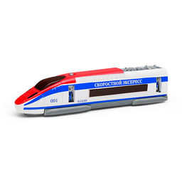 Машина металл Поезд Скоростной, 18,5 см, (свет+звук, откр.двери) инерц., в коробке