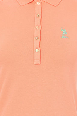 Женское трикотажное платье лососевого цвета - U.s. polo assn фото 15