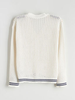 V Yaka Ajurlu K?z ?ocuk Triko H?rka