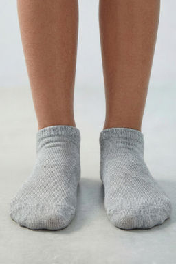 PACK CUATRO CALCETINES CORTOS LISOS / Gris - Zara фото 4
