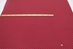 Муслин двухслойный с эф.жатости Горох на бордово-красном, ш.1.4м, хлопок-100%, 120гр/м.кв - Купава фото 3