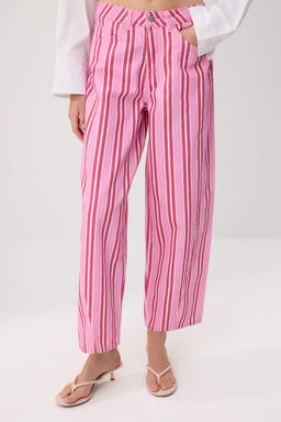 _ok Renkli _izgili Y_ksek Bel Baggy Jeans TWOSS26JE00343 - Trendyolmilla фото 3