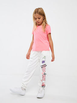 Beli Lastikli Bask?l? K?z ?ocuk Jogger E?ofman Alt?