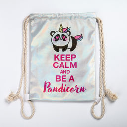 Сумка для обуви Keep calm and be a Pandicorn, кож.зам голография, 36х26х0,5 см - Artfox фото 4