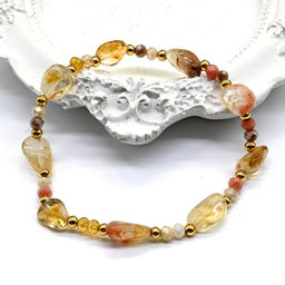 Браслет из цитрина галтовка 5*10мм, 17см