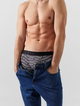 Цена за 2 штуки! Трусы боксеры мужские с серые принтом текст на графите1 411221 - Mark formelle фото 6