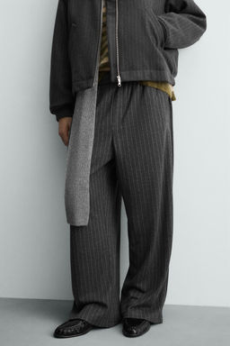 STRIPED BAGGY FIT TROUSERS - Zara фото 5