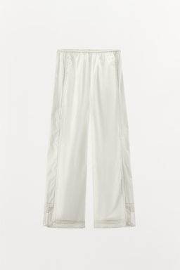 LACE TRIM COTTON PYJAMA BOTTOMS - Zara фото 5