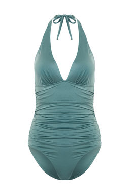 TRENDYOLMILLA Siyah V Yaka Toparlay?c? Regular Mayo TBESS24MA00073 фото 6