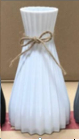 Ваза пластик 18 см белый / C546 /уп 175/