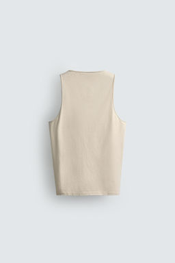 CAMISETA TANK REGULAR FIT MEDIUM WEIGHT / Beige claro - Zara фото 8