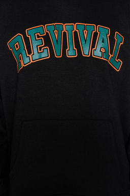 TRENDYOL MAN Kahverengi Unisex Buyuk Beden Oversize/Genis Kesim Bask?l? Ici Polar Pamuk Sweatshirt TMNAW24AO00021 - Trendyolmilla фото 4