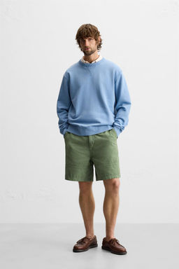 WASHED CANVAS BERMUDA SHORTS
