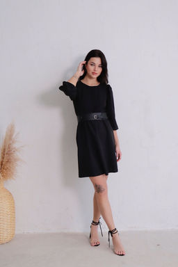 Платье чёрное с присборенной юбкой - Martichelli фото 6