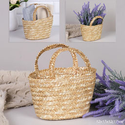 Корзина-сумка плетеная 22x8x12 см / GN295-8 /уп 500/высота 12 см - ГалеонТрейд фото 6